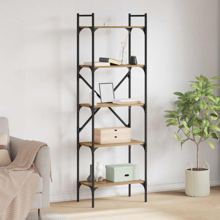 Bogreol 5 niveauer 56 x 32 x 174 cm Konstrueret træ