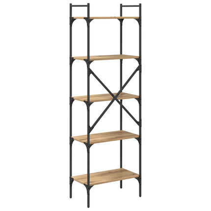 Bogreol 5 niveauer 56 x 32 x 174 cm Konstrueret træ