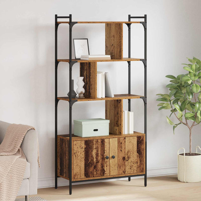 Bogreol 6 niveauer 76,5 x 30 x 154,5 cm Konstrueret træ