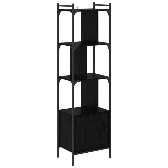 Bogreol 6 niveauer 44,5 x 30 x 154,5 cm Konstrueret træ Sort eg
