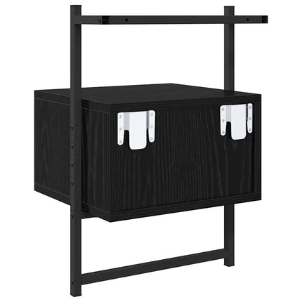 Natskab 2 stk. Sort eg 35 x 30 x 51 cm Konstrueret træ