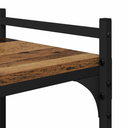 Bogreol 5 niveauer 76 x 32 x 192 cm Konstrueret træ Gammelt træ