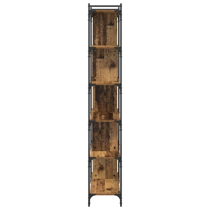 Bogreol 5 niveauer 76 x 32 x 192 cm Konstrueret træ Gammelt træ