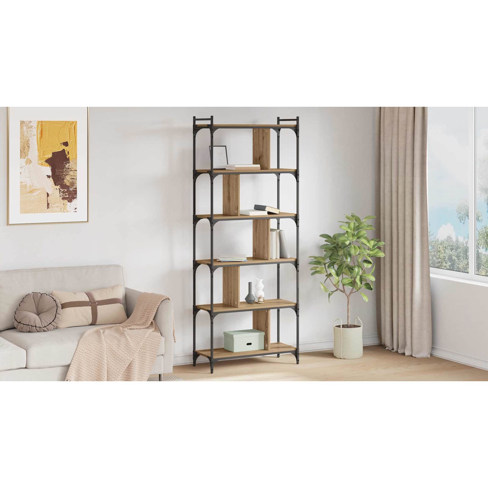 Bogreol artisan eg 76 x 32 x 192 cm Konstrueret træ