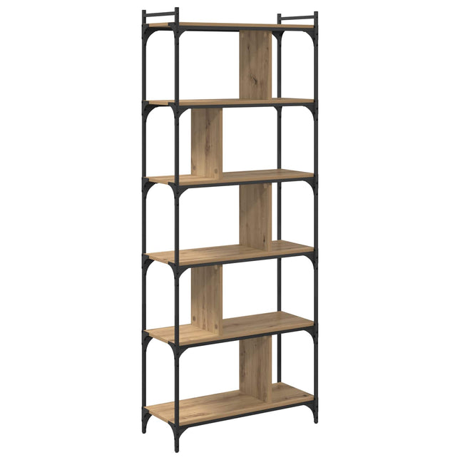 Bogreol 5 niveauer 76 x 32 x 192 cm Konstrueret træ artisan eg
