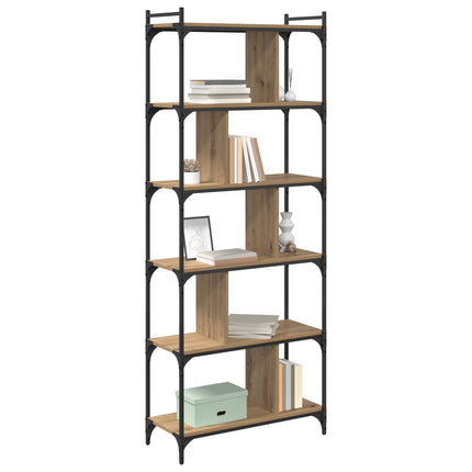 Bogreol 5 niveauer 76 x 32 x 192 cm Konstrueret træ artisan eg
