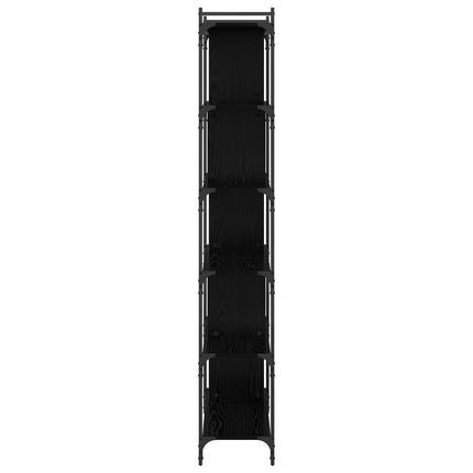 Bogreol 5 niveauer 76 x 32 x 192 cm Konstrueret træ Sort eg