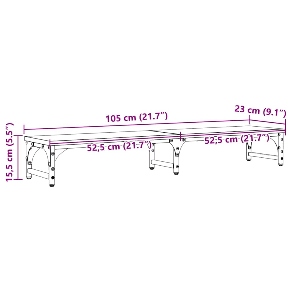 Monitor Stativ Sort eg 105 x 23 x 15,5 cm Konstrueret træ