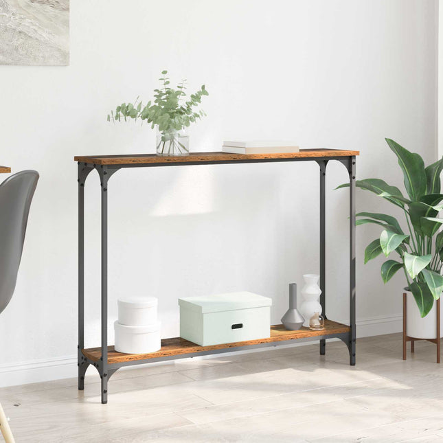 Konsolbord Gammelt træ 100 x 22,5 x 75 cm Konstrueret træ