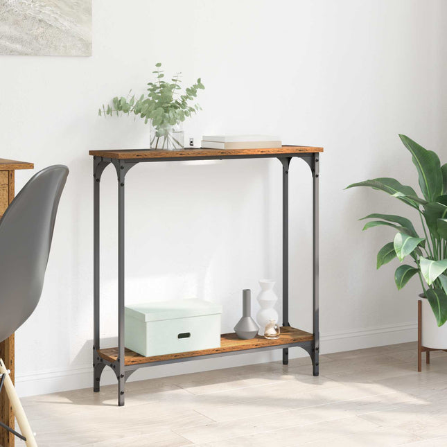 Konsolbord Gammelt træ 75 x 22,5 x 75 cm Konstrueret træ