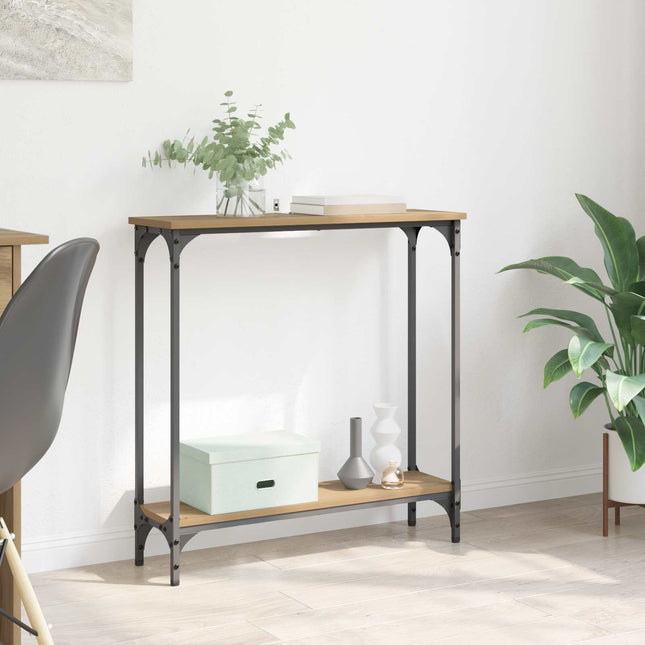 Konsolbord Artisan Egetræ 75 x 22,5 x 75 cm Konstrueret træ