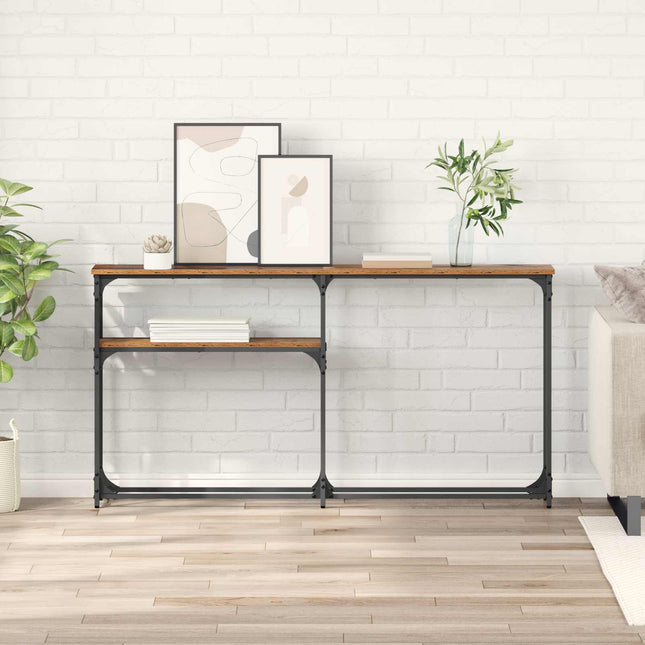 Konsolbord Gammelt træ 145 x 22,5 x 75 cm Konstrueret træ