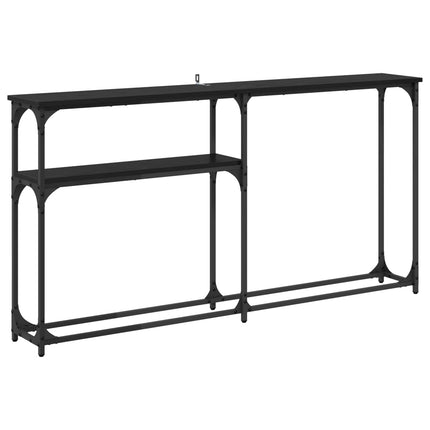 Konsolbord Sort eg 146 x 22.5 x 75 cm Konstrueret træ