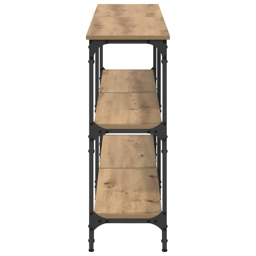 Konsolbord Artisan Egetræ 150 x 29 x 75 cm Samlet træ og metal