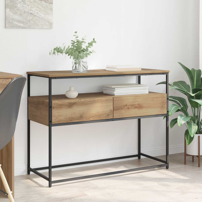 Konsolbord Artisan Egetræ 100 x 40 x 75 cm Konstrueret træ