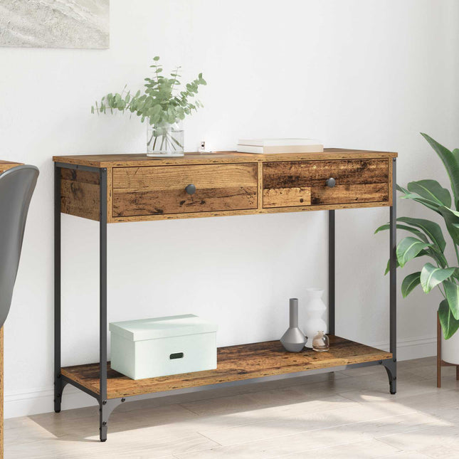 Konsolbord Gammelt træ 100 x 34,5 x 75 cm Konstrueret træ