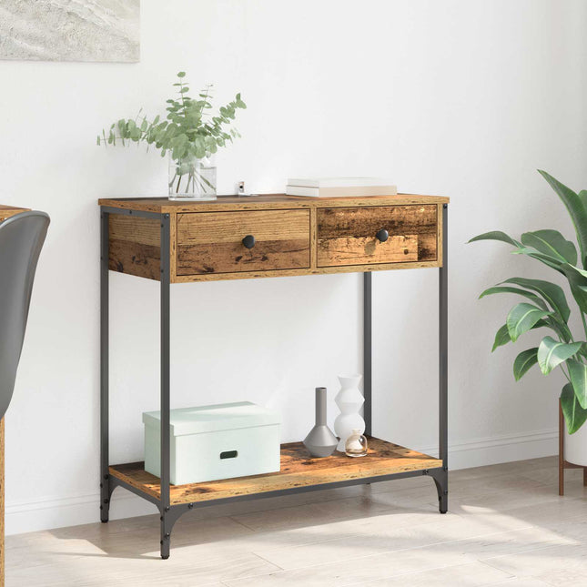 Konsolbord Gammelt træ 75 x 34,5 x 75 cm Konstrueret træ