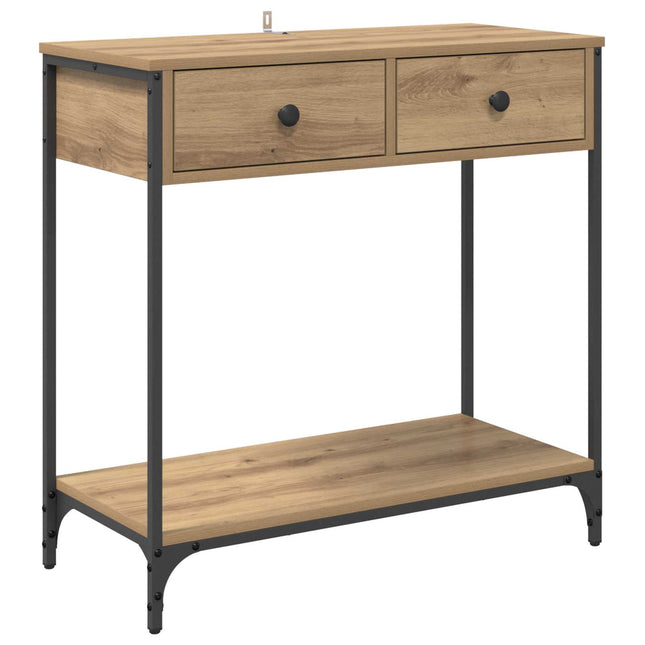 Konsolbord Artisan Egetræ 75 x 34,5 x 75 cm Konstrueret træ