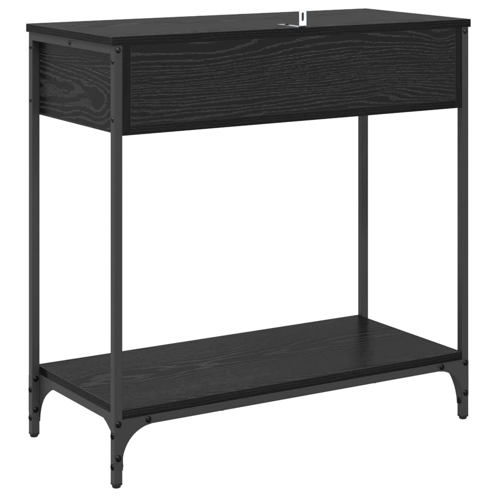Konsolbord med skuffe Sort eg 75 x 34,5 x 75 cm Konstrueret træ