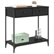 Konsolbord med skuffe Sort eg 75 x 34,5 x 75 cm Konstrueret træ