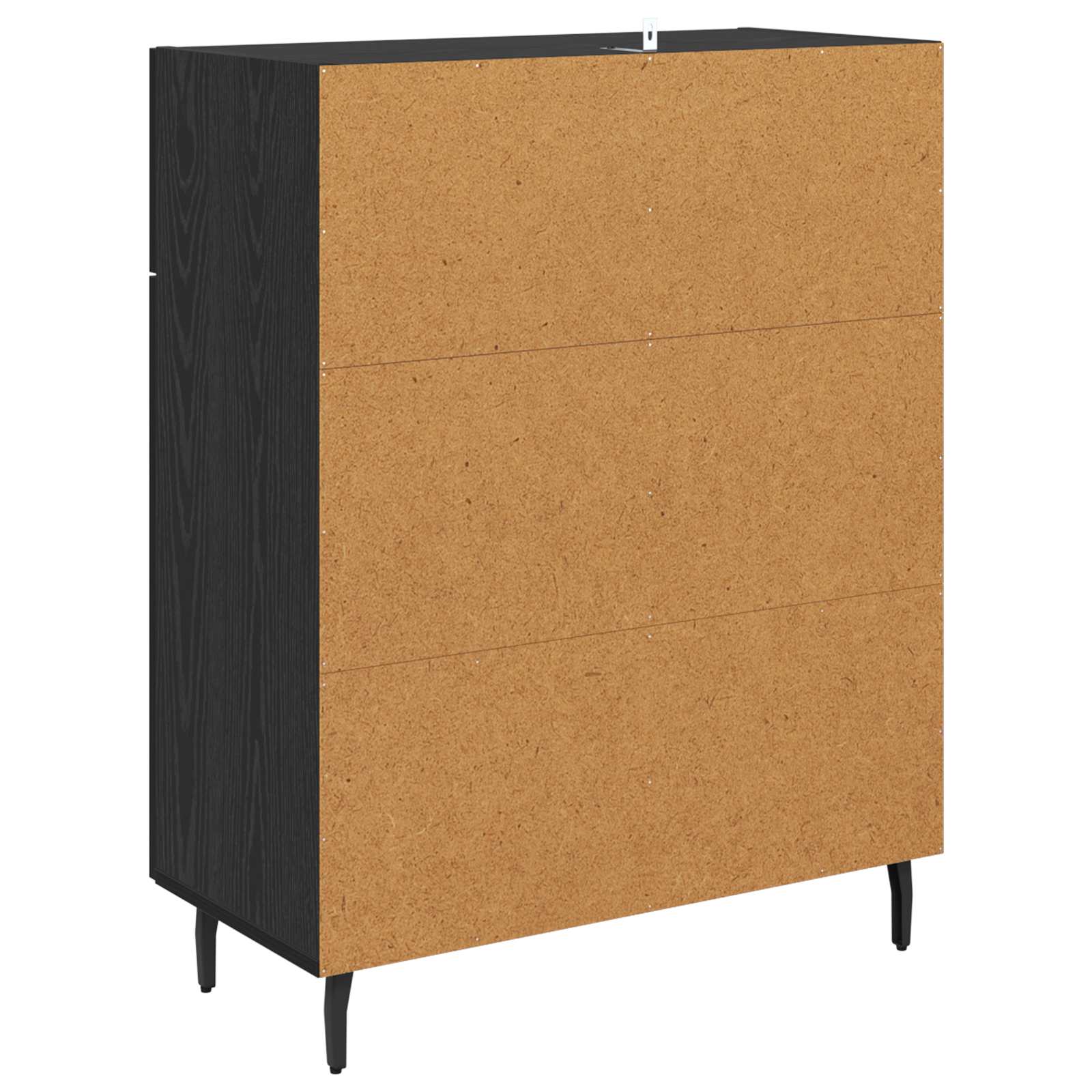 Sideboard med skuffe Sort eg 69,5 x 34 x 90 cm Konstrueret træ