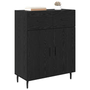 Sideboard med skuffe Sort eg 69,5 x 34 x 90 cm Konstrueret træ