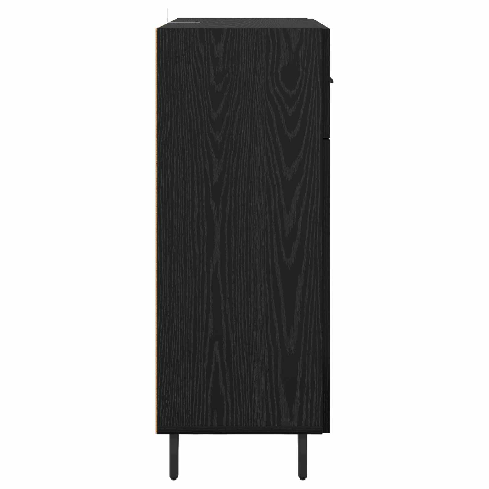 Sideboard med skuffe Sort eg 69,5 x 34 x 90 cm Konstrueret træ