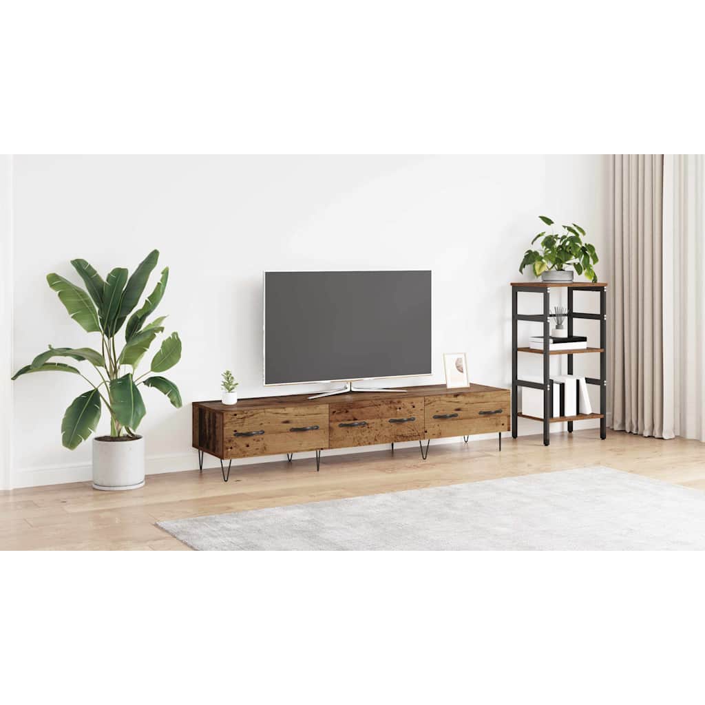 TV-skab med skuffe Gammelt træ 150 x 36 x 30 cm Konstrueret træ