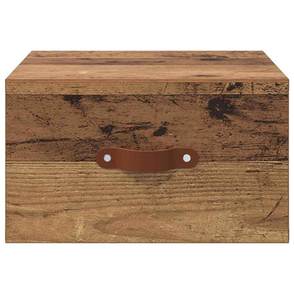 Vægmonteret natbord 35 x 35 x 20 cm Konstrueret træ Gammelt træ
