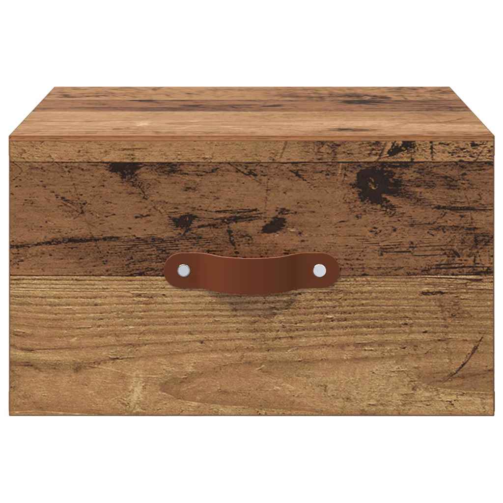 Vægmonteret natbord Gammelt træ 35 x 35 x 20 cm Konstrueret træ