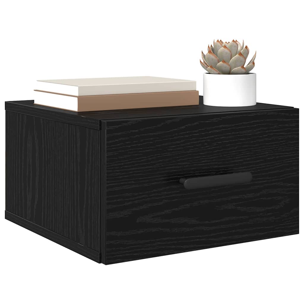 Natskab 2 pcs Sort eg 35 x 35 x 20 cm Konstrueret træ