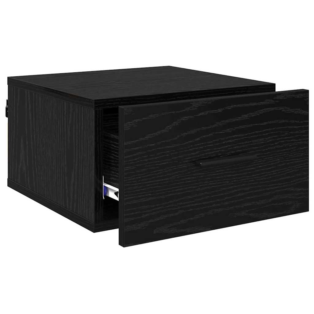 Natskab med skuffe Sort eg 35 x 35 x 20 cm Konstrueret træ