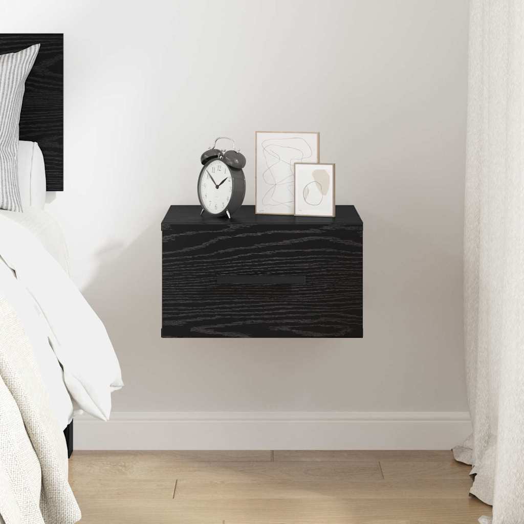 Natskab Vægmonteret Sort eg 35 x 35 x 20 cm Konstrueret træ