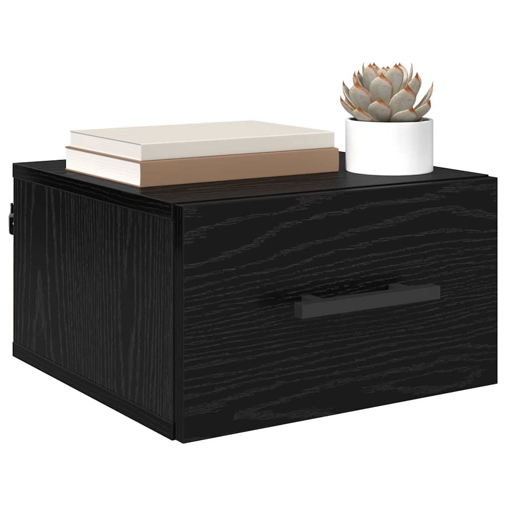Natskab Vægmonteret Sort eg 35 x 35 x 20 cm Konstrueret træ