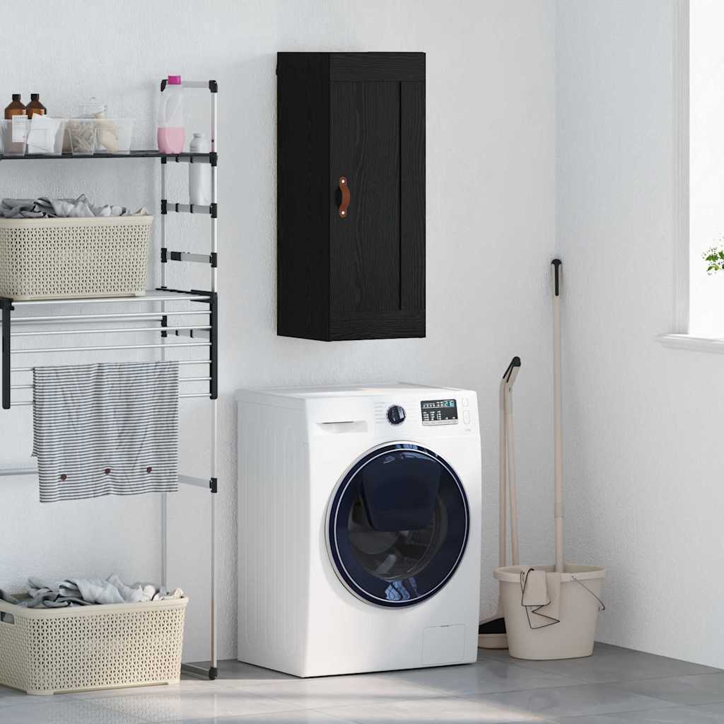 Vægskab Sort eg 34,5 x 34 x 90 cm Konstrueret træ