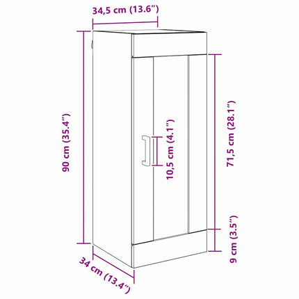 Vægskab Gammelt træ 34,5 x 34 x 90 cm Konstrueret træ