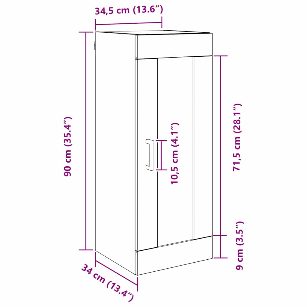 Vægskab Gammelt træ 34,5 x 34 x 90 cm Konstrueret træ