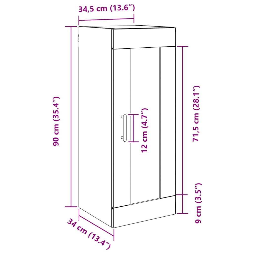Vægskab Gammelt træ 34,5 x 34 x 90 cm Konstrueret træ