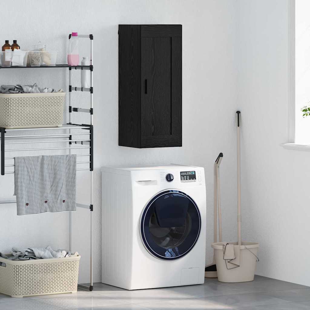 Vægskab Sort eg 34,5 x 34 x 90 cm Konstrueret træ