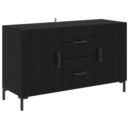 Sideboard med skuffe Sort eg 100 x 36 x 60 cm Konstrueret træ