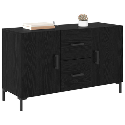 Sideboard med skuffe Sort eg 100 x 36 x 60 cm Konstrueret træ
