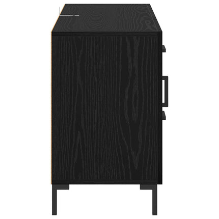 Sideboard med skuffe Sort eg 100 x 36 x 60 cm Konstrueret træ