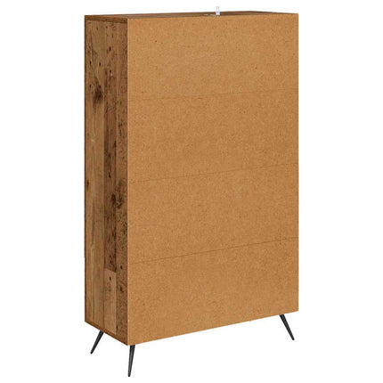 Highboard Gammelt træ 69,5 x 31 x 115 cm Ingeniørtræ og glas