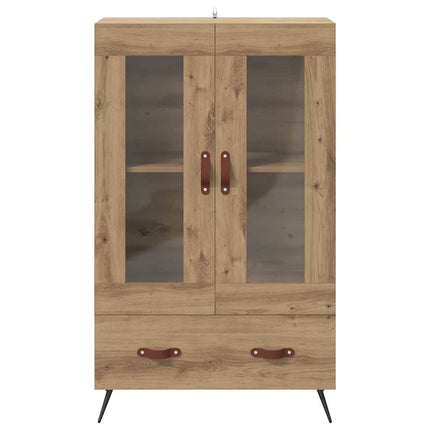 Highboard Artisan Egetræ 69,5 x 31 x 115 cm Ingeniørtræ og glas