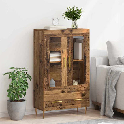 Highboard Gammelt træ 69,5 x 31 x 115 cm Ingeniørtræ og glas
