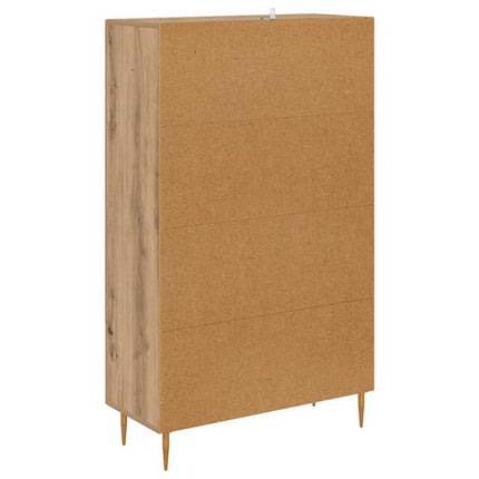 Highboard Artisan Egetræ 69,5 x 31 x 115 cm Ingeniørtræ og glas