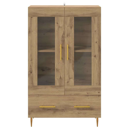 Highboard Artisan Egetræ 69,5 x 31 x 115 cm Ingeniørtræ og glas