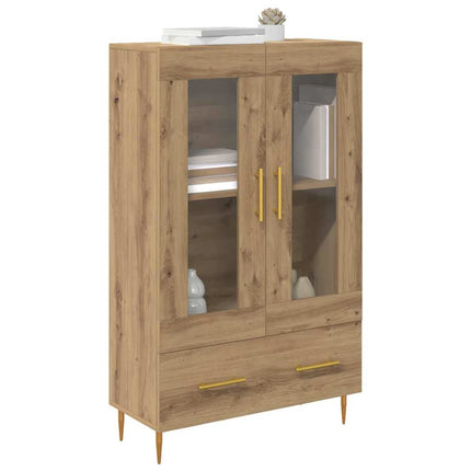 Highboard Artisan Egetræ 69,5 x 31 x 115 cm Ingeniørtræ og glas