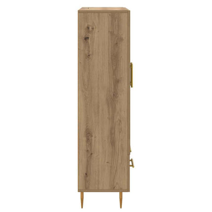 Highboard Artisan Egetræ 69,5 x 31 x 115 cm Ingeniørtræ og glas