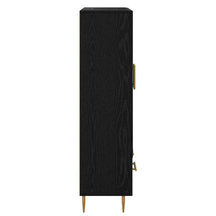 Highboard Sort eg 69,5 x 31 x 115 cm Ingeniørtræ og glas
